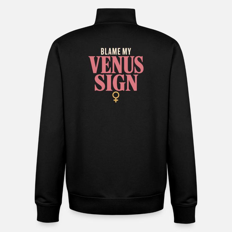Signe de Vénus Astrologie de Vénus - Sweat zippé unisexe en coton bio Stanley/Stella - noir