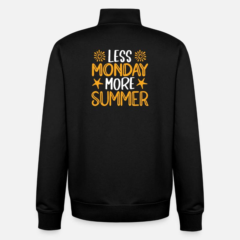 Moins de lundi, plus d’été - Sweat zippé unisexe en coton bio Stanley/Stella - noir