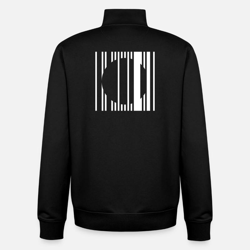Cercle à bandes verticales - Sweat zippé unisexe en coton bio Stanley/Stella - noir