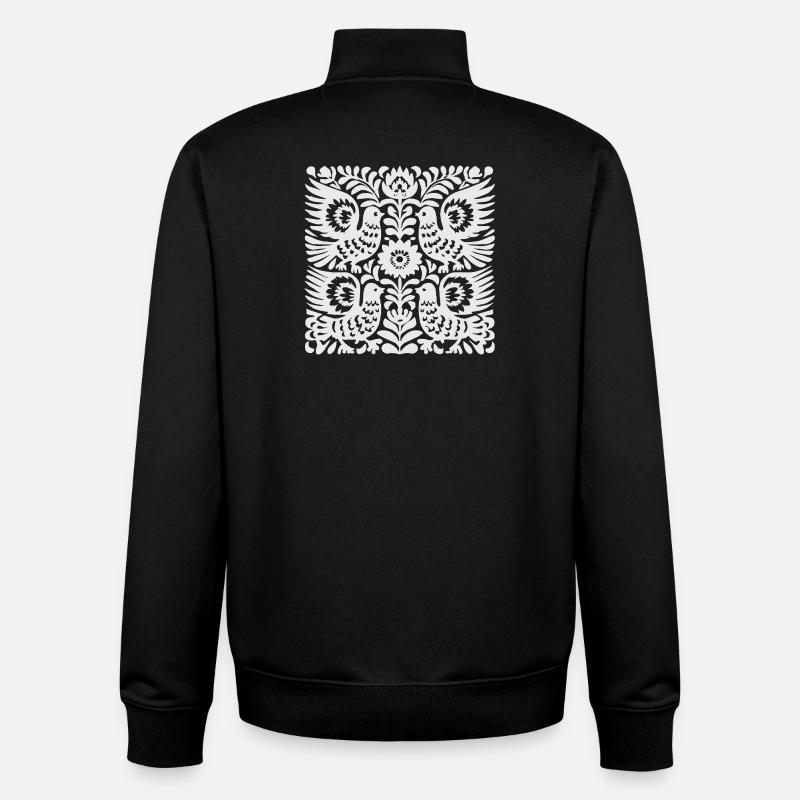 Taube-Blumenwappen - Unisex Organic Zip Sweatshirt von Stanley/Stella - Schwarz