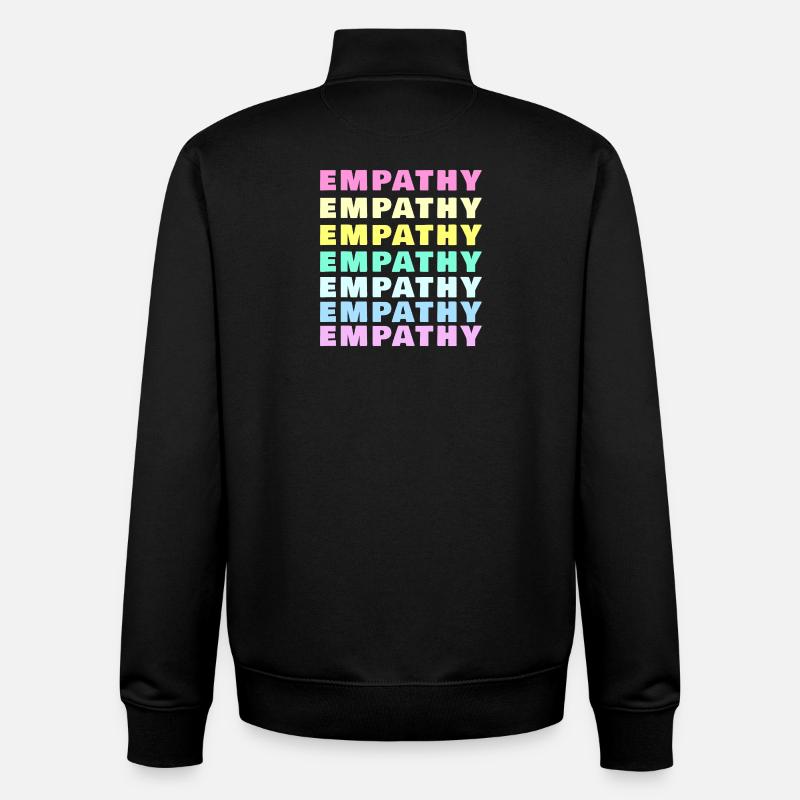Empathy Rainbow Pastel Optics - Unisex Organic Zip Sweatshirt by Stanley/Stella - black