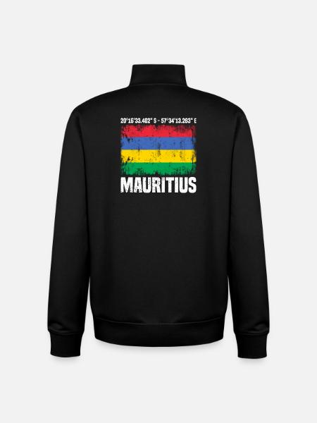 Mauritius Coordinates - Unisex Organic Zip Sweatshirt by Stanley/Stella - black