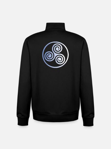 Fondu bleu triskele - Sweat zippé unisexe en coton bio Stanley/Stella - noir