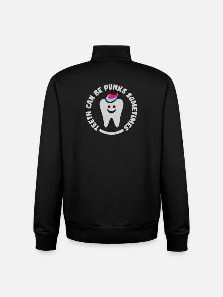 teeth punk zahn - Sweat zippé unisexe en coton bio Stanley/Stella - noir