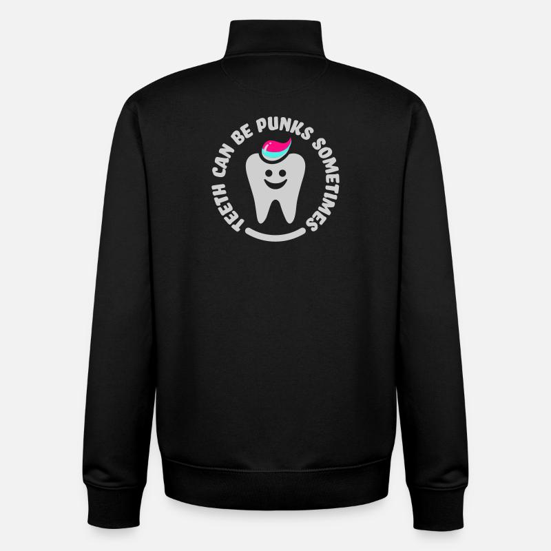 teeth punk zahn - Unisex Organic Zip Sweatshirt von Stanley/Stella - Schwarz