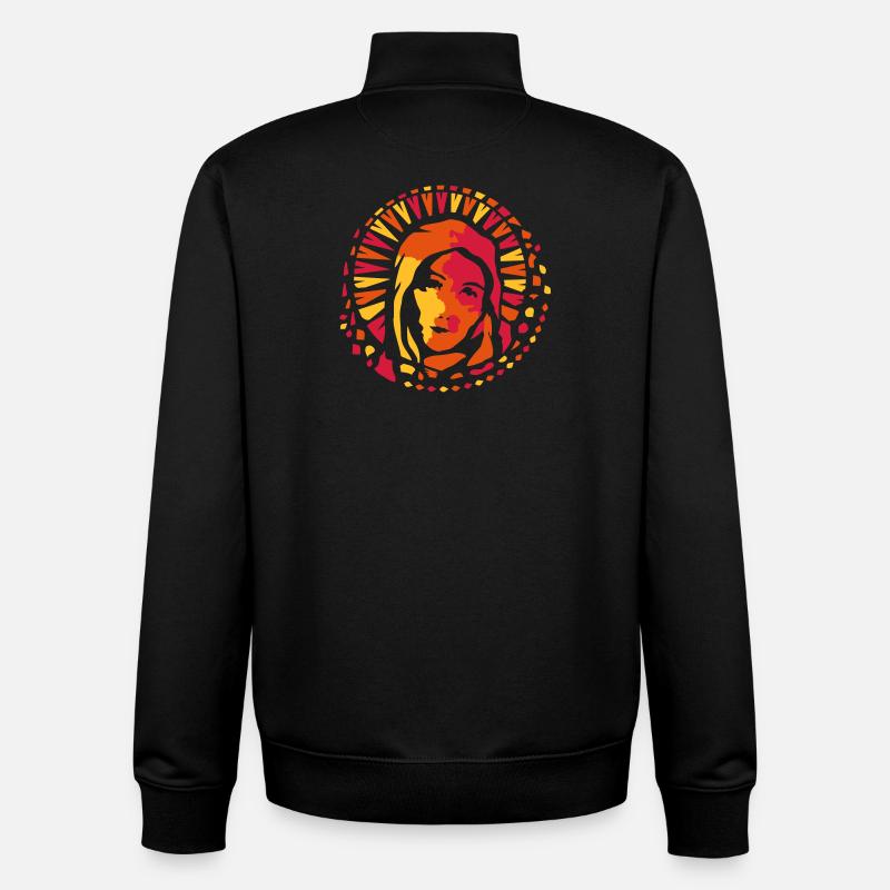 Kirchenfenster Stil Maria Mutter Gottes - Unisex Organic Zip Sweatshirt von Stanley/Stella - Schwarz