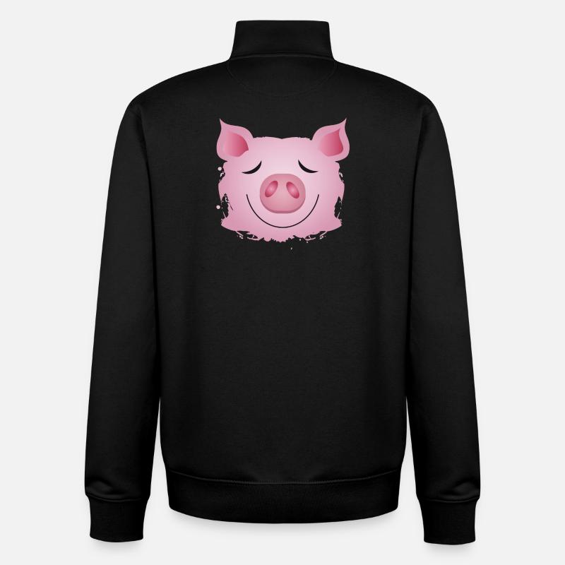 Kopf eines Schweins - Glücksschwein Graffiti - Unisex Organic Zip Sweatshirt von Stanley/Stella - Schwarz