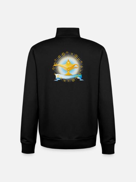 radiant golden oriental magic lamp - Unisex Organic Zip Sweatshirt by Stanley/Stella - black