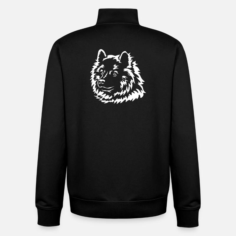 Eurasier Kopf "Black Edition" - Unisex Organic Zip Sweatshirt von Stanley/Stella - Schwarz