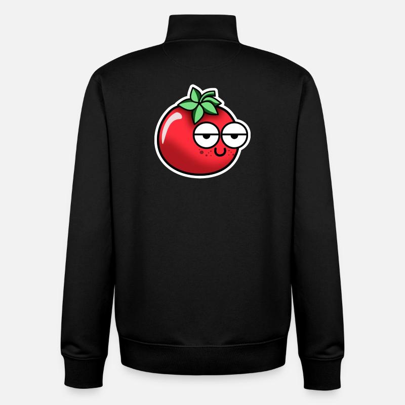 Tomate avec visage - Sweat zippé unisexe en coton bio Stanley/Stella - noir