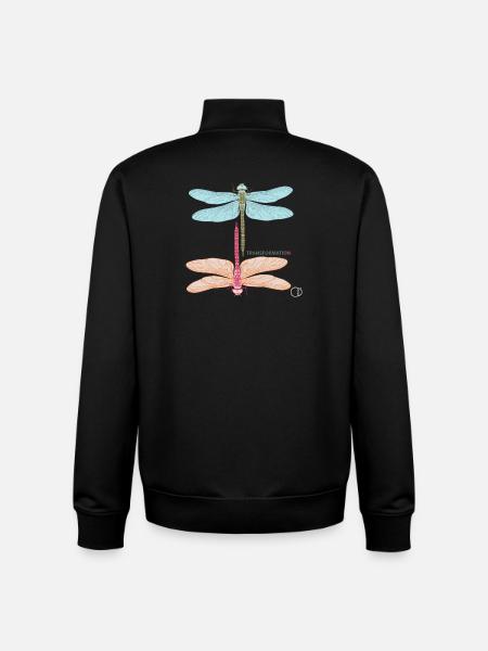 Libellules et transformation par CD - Sweat zippé unisexe en coton bio Stanley/Stella - noir