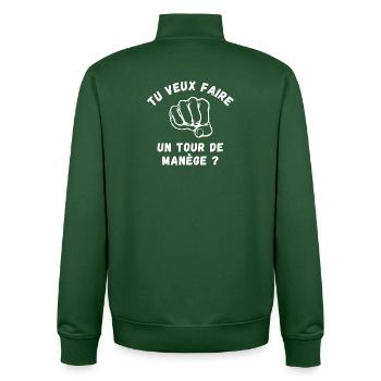 bagarre, boxe, boxeur - Sweat zippé unisexe en coton bio Stanley/Stella - vert bouteille - Dos - AI Model Male 185 dark (185cm)
