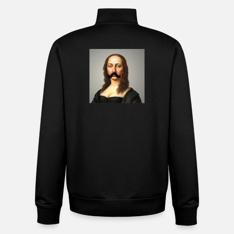 Mona lisa mit Schnurrbart! - Unisex Organic Zip Sweatshirt von Stanley/Stella - Schwarz