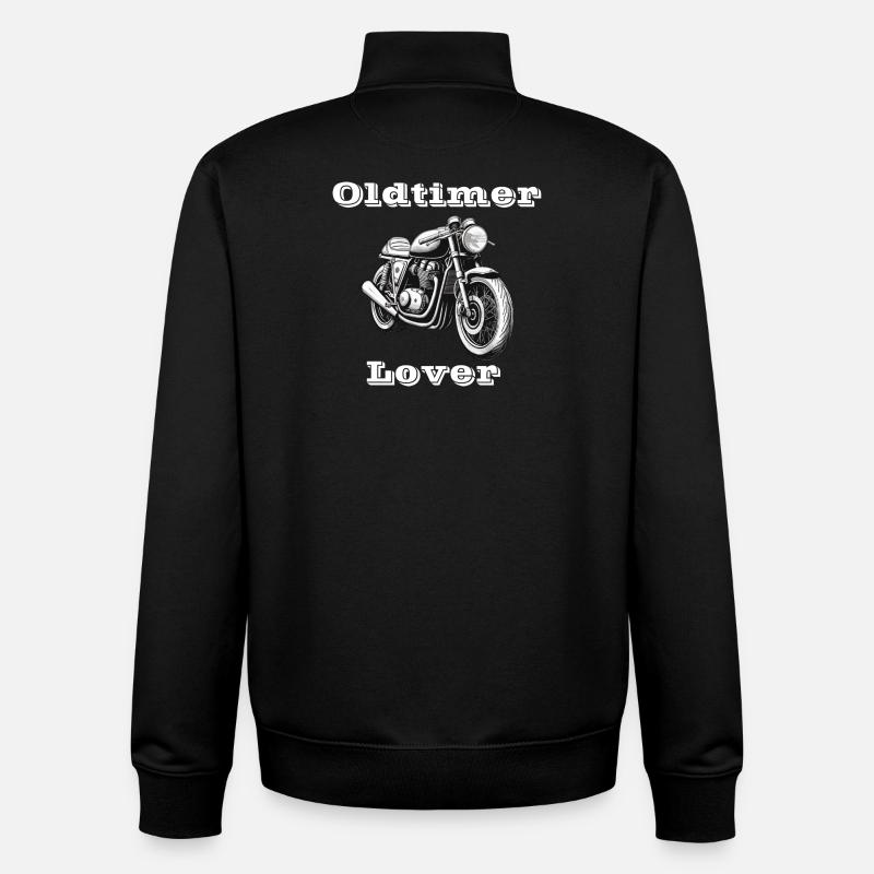 Oldtimer Lover white - Unisex Organic Zip Sweatshirt by Stanley/Stella - black