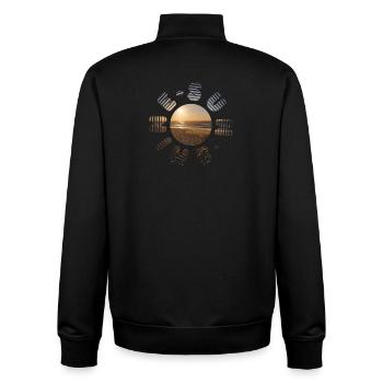 Golden sunset on the beach - Unisex Organic Zip Sweatshirt by Stanley/Stella - black - Back - AI Model Male 185 light (185cm)