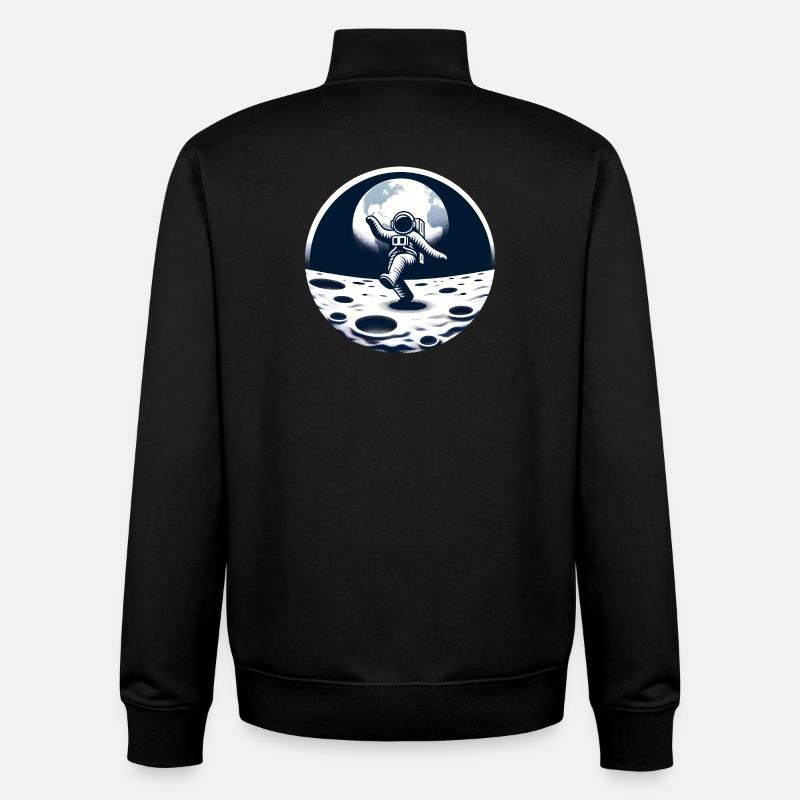 Dancing astronaut on the moon - Unisex Organic Zip Sweatshirt by Stanley/Stella - black