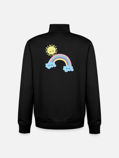 Sunny Rainbow Cloudscape Niedlich - Unisex Organic Zip Sweatshirt von Stanley/Stella - Schwarz