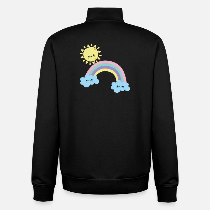 Sunny Rainbow Cloudscape Niedlich - Unisex Organic Zip Sweatshirt von Stanley/Stella - Schwarz