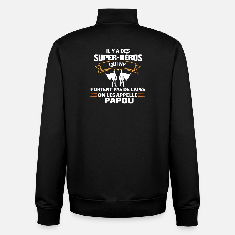 Super-Héros Sans Capes Humour - Sweat zippé unisexe en coton bio Stanley/Stella - noir