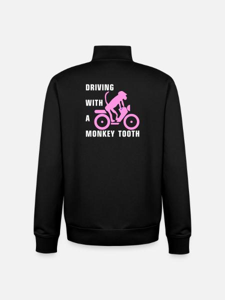 Driving with a monkey tooth - Affenzahn - Unisex Organic Zip Sweatshirt by Stanley/Stella - black