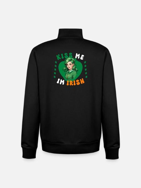 Küss mich, ich bin Irin - Unisex Organic Zip Sweatshirt von Stanley/Stella - Schwarz