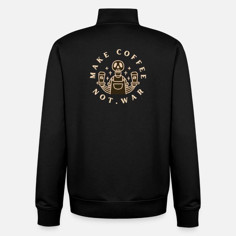 Make Coffee Not War Café - Unisex Organic Zip Sweatshirt by Stanley/Stella - black