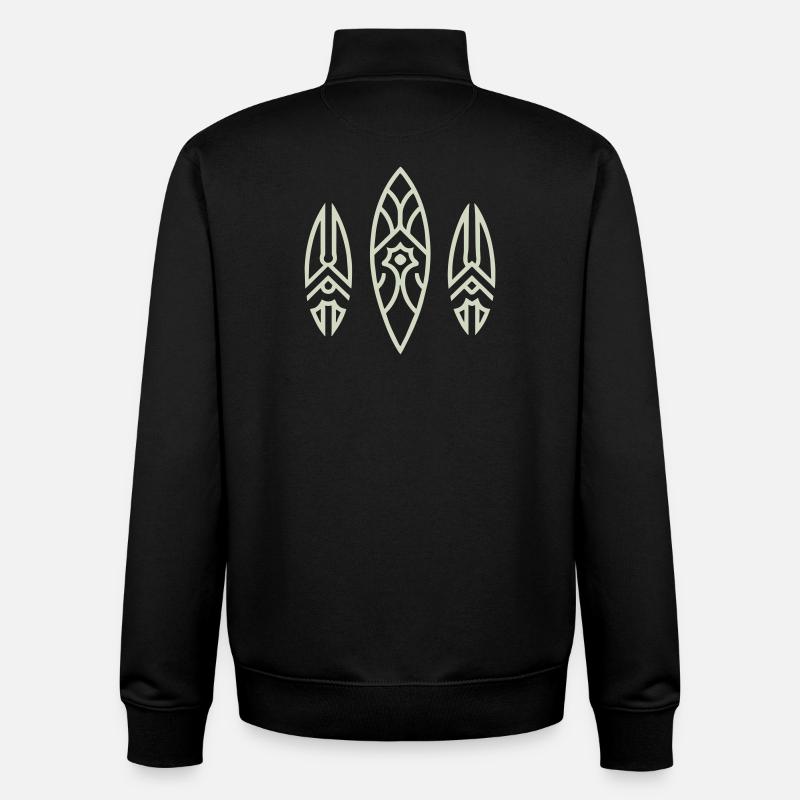 Design Tribal Inspiré Éthnique Épuré - Sweat zippé unisexe en coton bio Stanley/Stella - noir