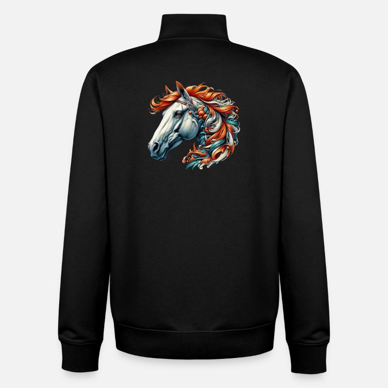 Pferd - Unisex Organic Zip Sweatshirt von Stanley/Stella - Schwarz