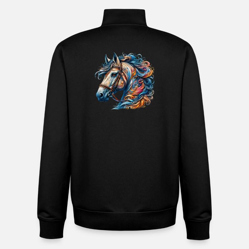Pferd - Unisex Organic Zip Sweatshirt von Stanley/Stella - Schwarz