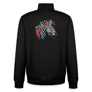 Zebra - Unisex Organic Zip Sweatshirt by Stanley/Stella - black - Back - AI Model Male 185 light (185cm)