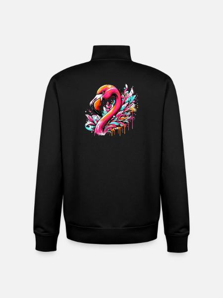 Flamingo - Unisex Organic Zip Sweatshirt by Stanley/Stella - black