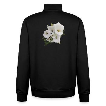 WEISSE CALLAS - Unisex Organic Zip Sweatshirt von Stanley/Stella - Schwarz - Hinten - AI Model Male 185 light (185cm)