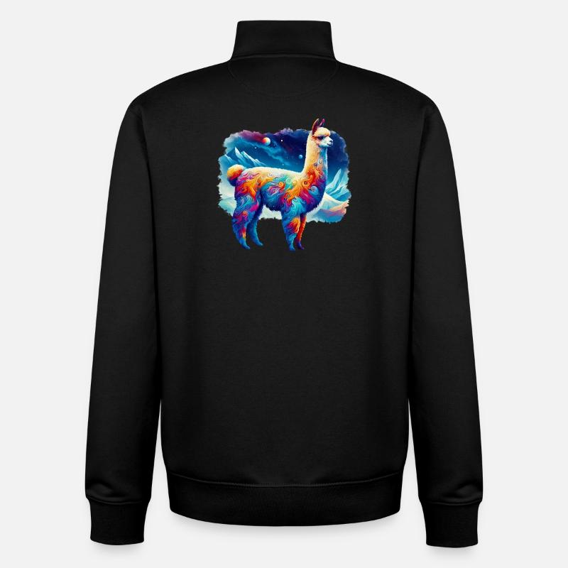 Alpaga - Sweat zippé unisexe en coton bio Stanley/Stella - noir