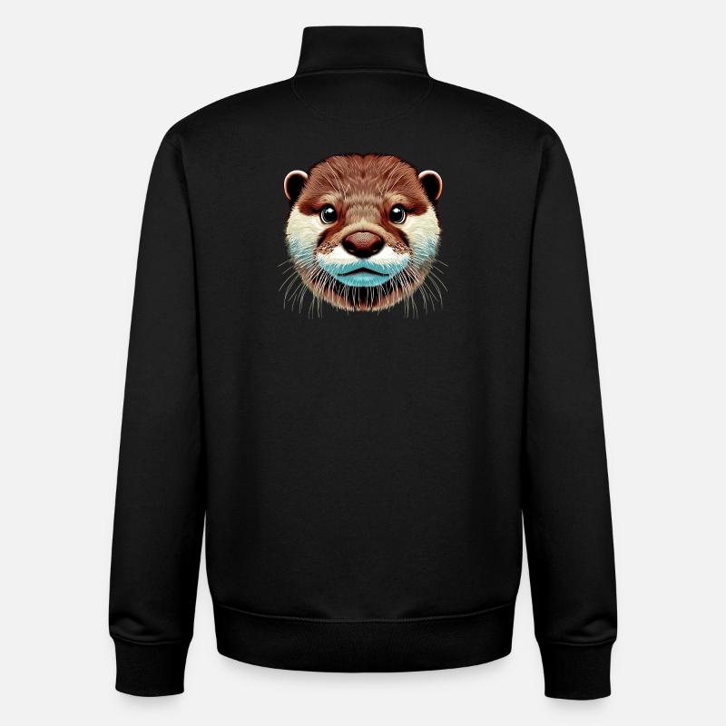 Loutre - Sweat zippé unisexe en coton bio Stanley/Stella - noir