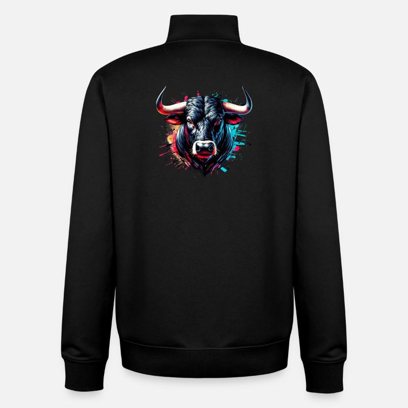 Stier - Unisex Organic Zip Sweatshirt von Stanley/Stella - Schwarz