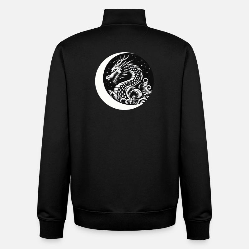 Dragon chinois - Sweat zippé unisexe en coton bio Stanley/Stella - noir