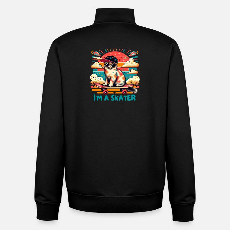 Ich bin ein Skater - Unisex Organic Zip Sweatshirt von Stanley/Stella - Schwarz