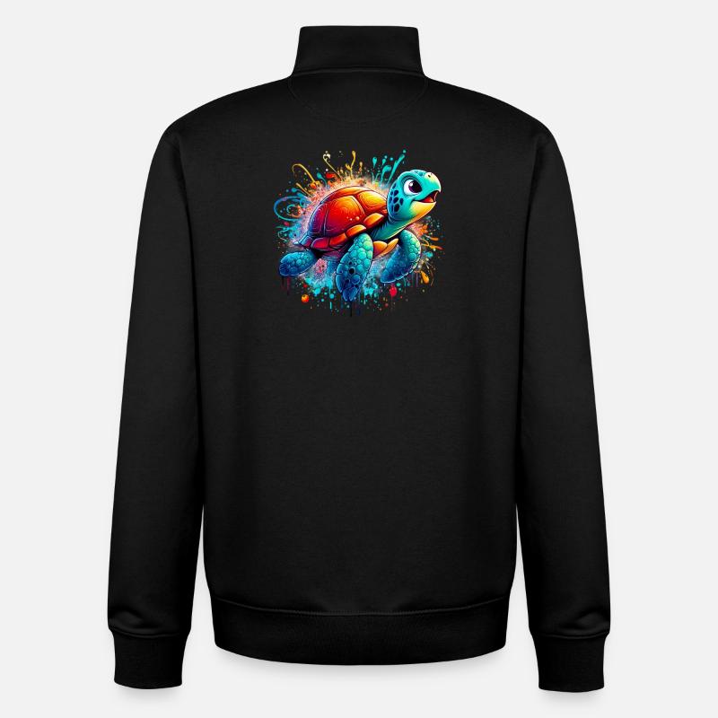 Schildkröte - Unisex Organic Zip Sweatshirt von Stanley/Stella - Schwarz
