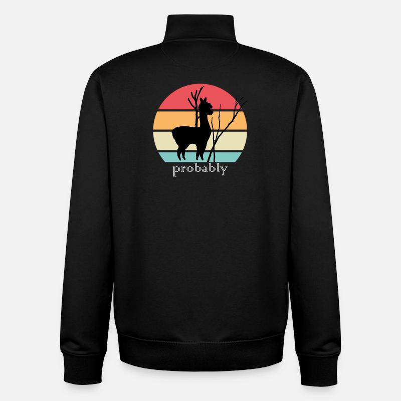 Alpaga - Sweat zippé unisexe en coton bio Stanley/Stella - noir