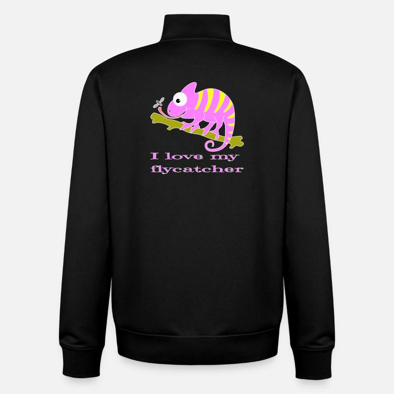 Animal caméléon - Sweat zippé unisexe en coton bio Stanley/Stella - noir