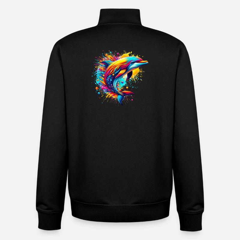 Delfin - Unisex Organic Zip Sweatshirt von Stanley/Stella - Schwarz