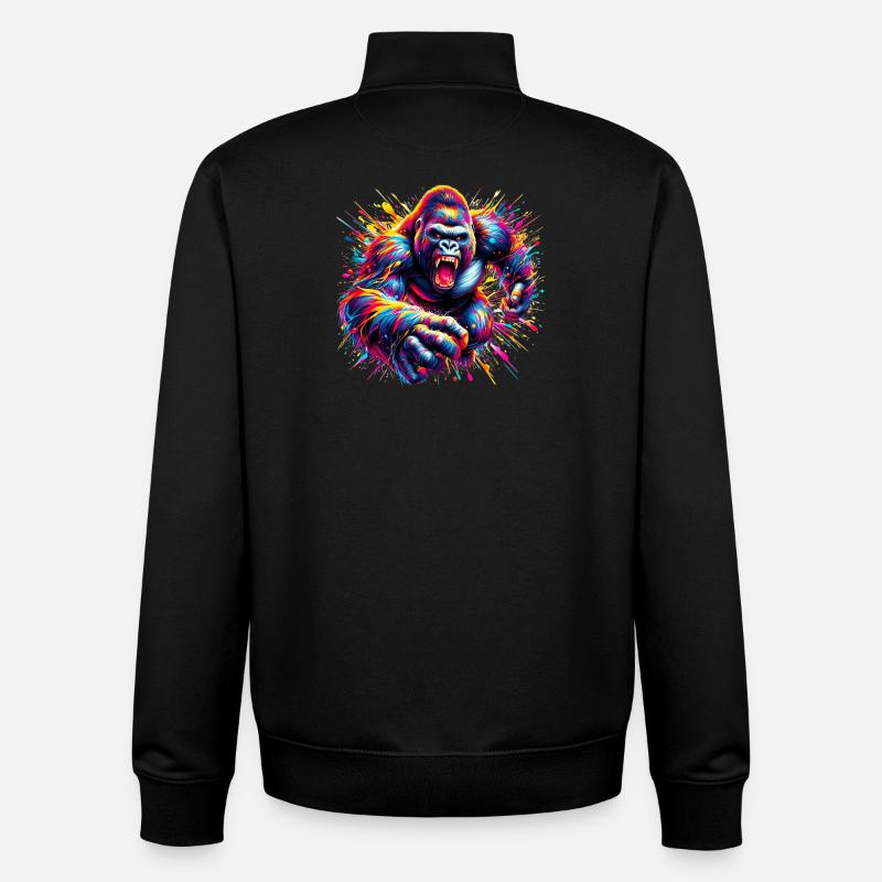 Gorilla - Unisex Organic Zip Sweatshirt by Stanley/Stella - black