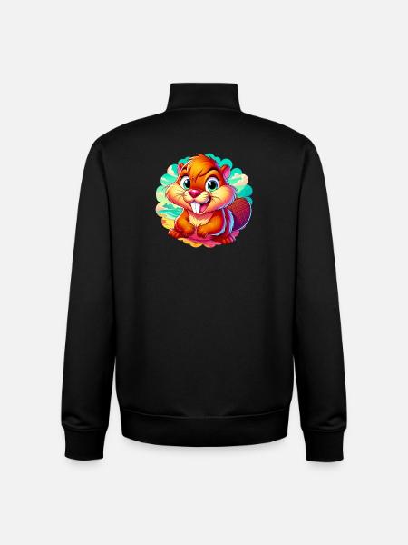 Castor - Sweat zippé unisexe en coton bio Stanley/Stella - noir