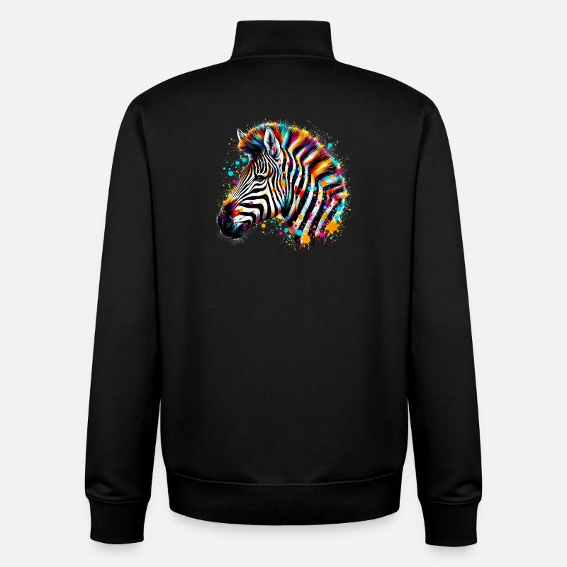 Zebra - Unisex Organic Zip Sweatshirt von Stanley/Stella - Schwarz