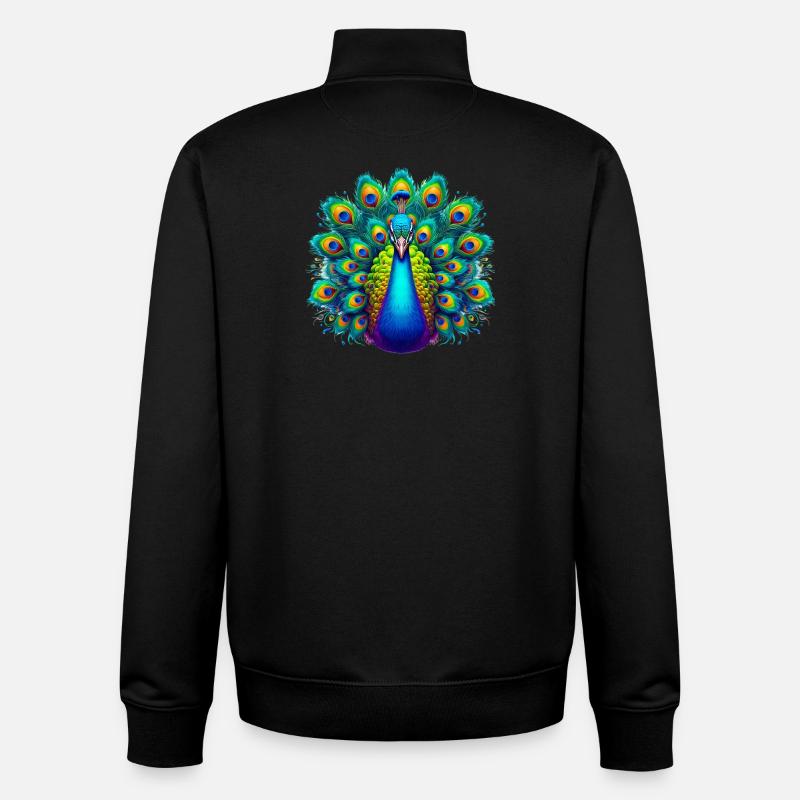 Pfau - Unisex Organic Zip Sweatshirt von Stanley/Stella - Schwarz