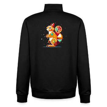 Écureuil géométrique Accroche-regard coloré - Sweat zippé unisexe en coton bio Stanley/Stella - noir - Dos - AI Model Male 185 light (185cm)
