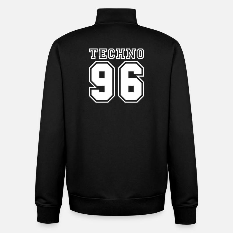 TECHNO 96 - Sweat zippé unisexe en coton bio Stanley/Stella - noir