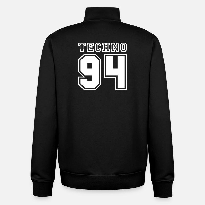 TECHNO 94 - Sweat zippé unisexe en coton bio Stanley/Stella - noir