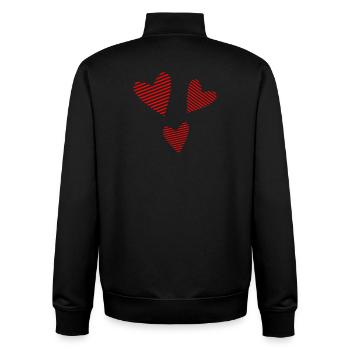 CŒUR. PAPA. MAMAN. NOEL. NOËL. EVJF. BEBE. ENFANT. - Sweat zippé unisexe en coton bio Stanley/Stella - noir - Dos - AI Model Male 185 light (185cm)