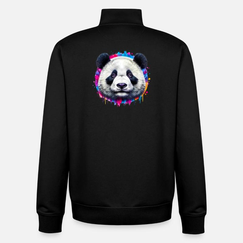 Panda - Unisex Organic Zip Sweatshirt by Stanley/Stella - black